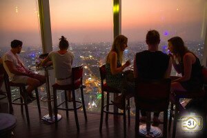 Guest Enjoying the view at Eon Heli Bar